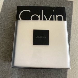 NWT Calvin Klein King White Flat Sheet